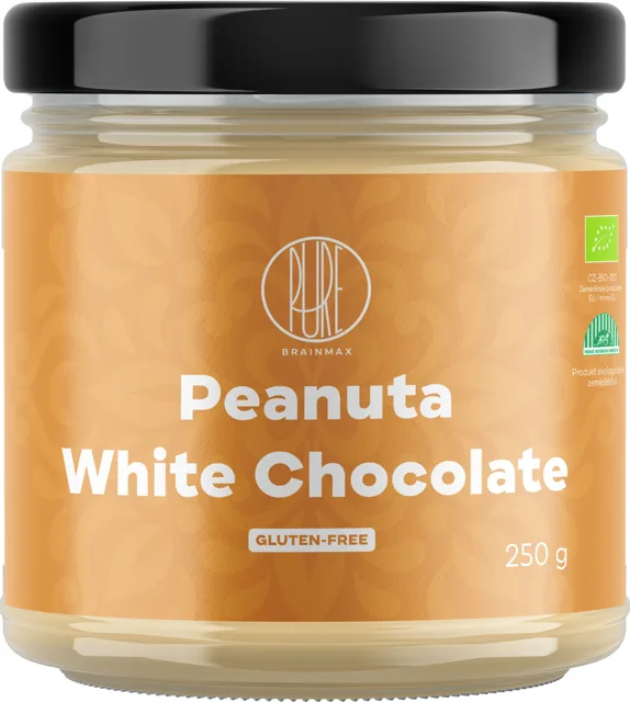 BrainMax Pure® Peanuta White Chocolate, Arašídový krém s bílou čokoládou, BIO, 250 g