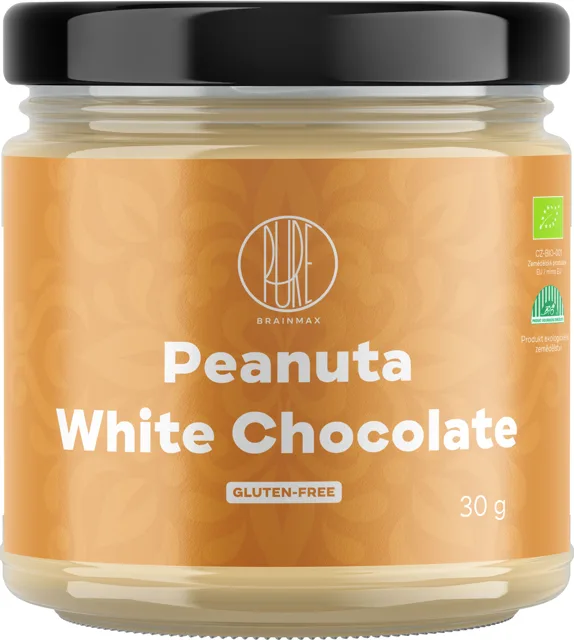BrainMax Pure® Peanuta White Chocolate, Arašídový krém s bílou čokoládou, BIO, 30 g