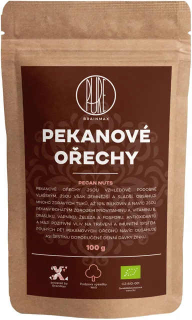 BrainMax Pure® Pekanové ořechy BIO, 100 g