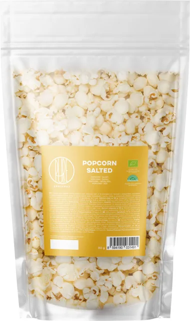 BrainMax Pure® Popcorn, BIO, 80 g Příchuť: Slaný