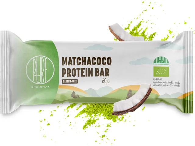 BrainMax Pure® Protein Bar, Proteinová tyčinka, MatchaCoco, BIO, 60 g
