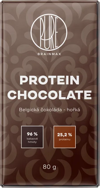 BrainMax Pure® Protein čokoláda, hořká, 80 g