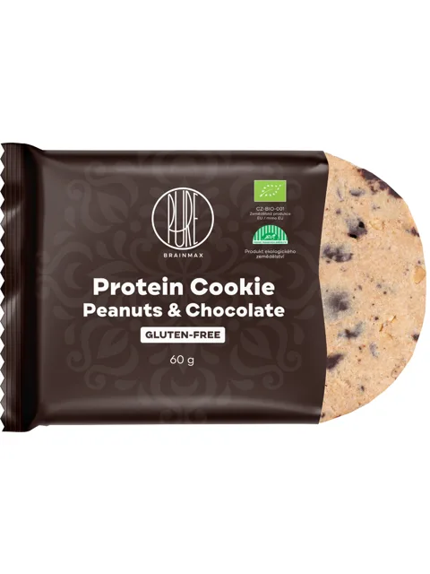 BrainMax Pure® Protein Cookie, Arašídy & Čokoláda, BIO, 60 g