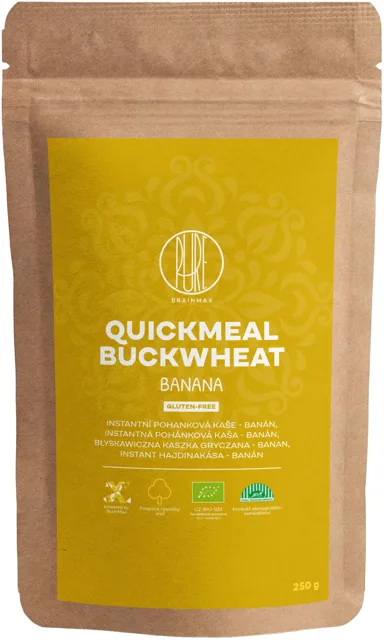 BrainMax Pure® QuickMeal, Pohanková kaše s banánem, BIO, 250 g