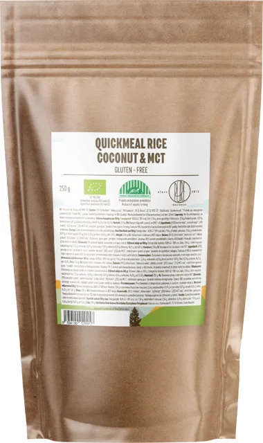 BrainMax Pure® QuickMeal, Rýžová kaše s kokosem a MCT olejem, BIO, 250 g