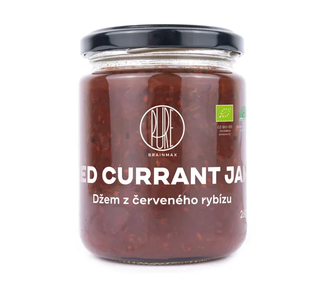 BrainMax Pure® Red Currant Jam, Džem Červený rybíz BIO, 260g
