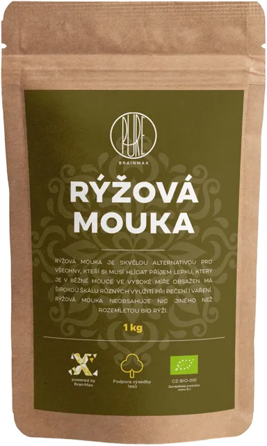 BrainMax Pure® Rýžová mouka, bezlepková BIO, 1 kg