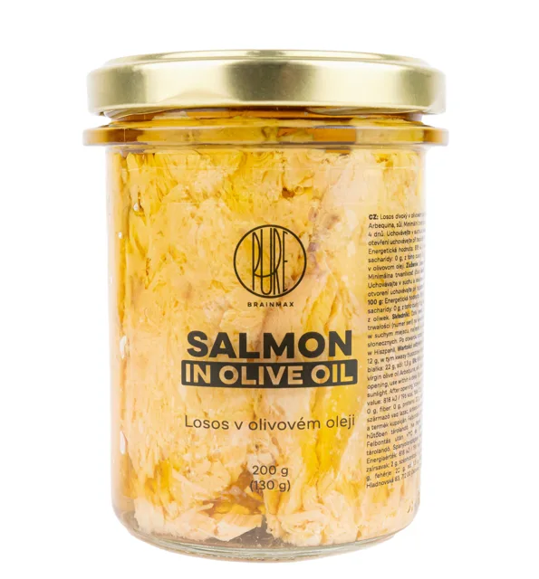 BrainMax Pure® Salmon In Olive Oil, Losos v olivovém oleji, 130 g