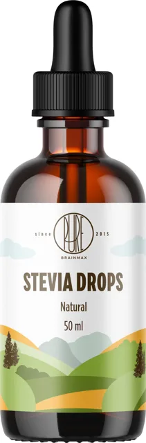 BrainMax Pure® Stevia drops, Stévie kapky, různé druhy, 50 ml Příchuť: Bez příchutě