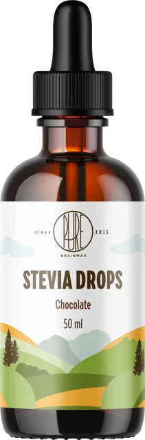 BrainMax Pure® Stevia drops, Stévie kapky, různé druhy, 50 ml Příchuť: Čokoláda