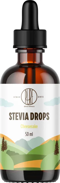 BrainMax Pure® Stevia drops, Stévie kapky, různé druhy, 50 ml Příchuť: New York Cheesecake