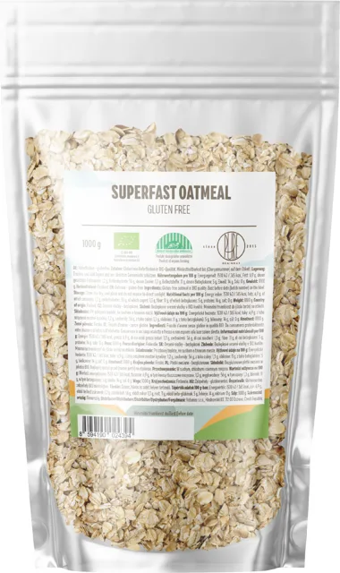 BrainMax Pure® Superfast Ovesné Vločky, bezlepkové BIO, 1 kg