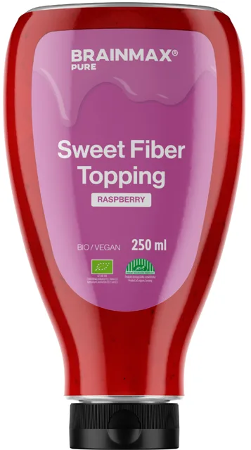 BrainMax Pure® Sweet Fiber Topping, topping, BIO, 250 ml Příchuť: Malina