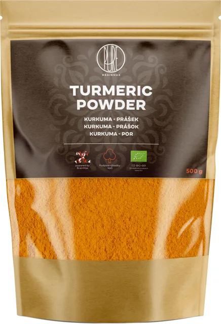 BrainMax Pure® Turmeric Powder, Kurkuma BIO prášek, 500 g