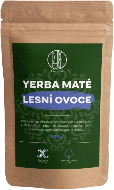 BrainMax Pure® Yerba Maté, Lesní ovoce, 500 g