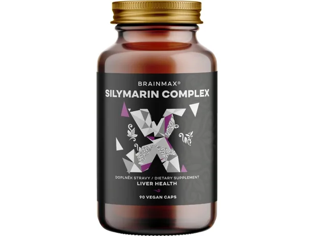 BrainMax Silymarin Complex, Ostropestřec mariánský extrakt + dalších 5 bylin, 90 rostlinných kapslí