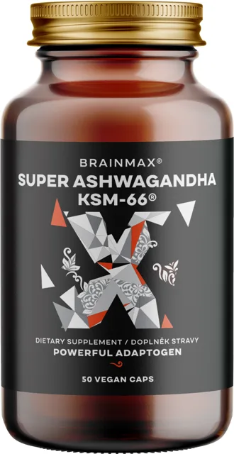 BrainMax Super Ashwagandha® extrakt KSM-66®, 50 rostlinných kapslí