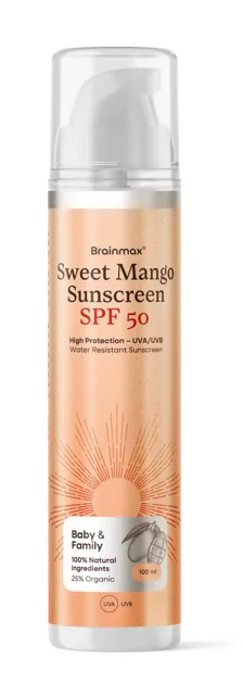 BrainMax Sweet Mango Sunscreen, SPF 50, 100 ml