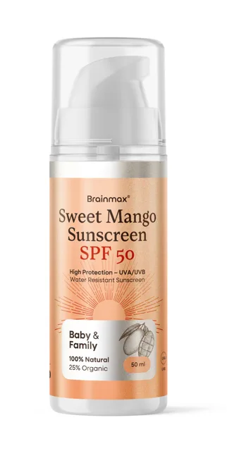 BrainMax Sweet Mango Sunscreen, SPF 50, 50 ml