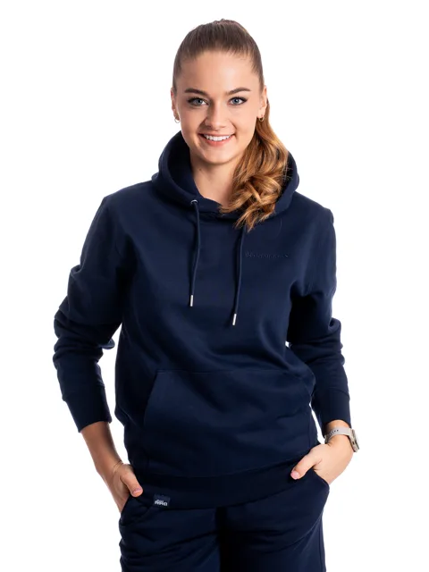 BrainMax unisex modrá mikina s kapucí, BIO bavlna Velikost: L
