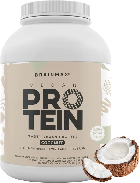 BrainMax Vegan protein, 1000 g Příchuť: Jahoda