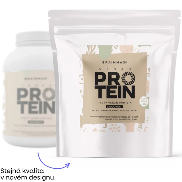 BrainMax Vegan protein, 1000 g Příchuť: Kokos