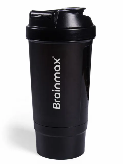 BrainMax vícedílný plastový shaker (šejkr), černý, 700 ml