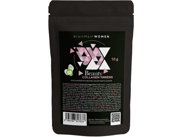 BrainMax Women Beauty Collagen Greens, Zelené jablko, 300 g