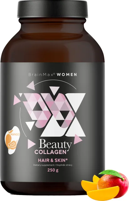 BrainMax Women Beauty Fish Collagen, mořský rybí kolagen Naticol®, 250 g Příchuť: Mango