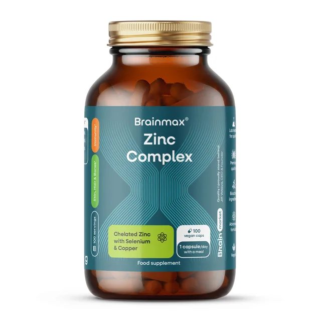 BrainMax Zinc Complex®, 100 rostlinných kapslí