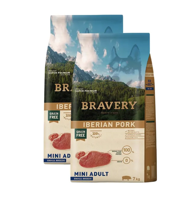 Bravery Dog Mini Adult Iberian Pork - 2 x 7kg