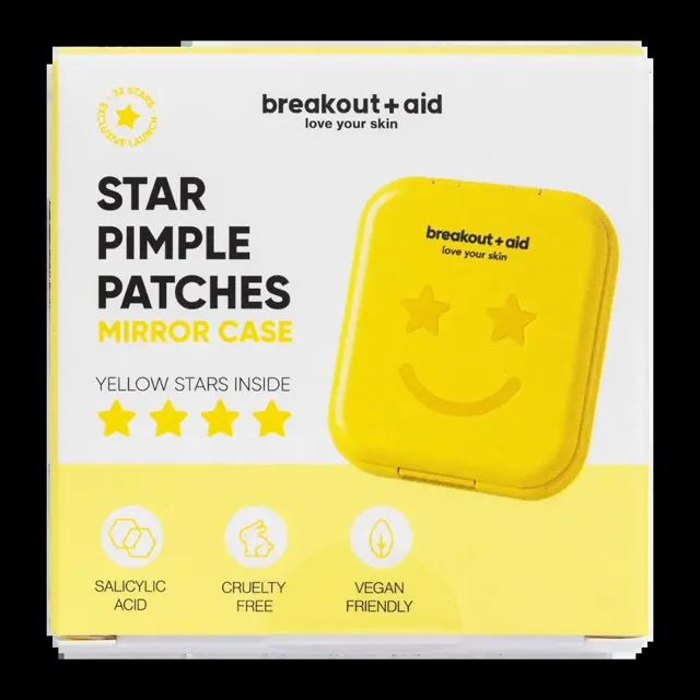 Breakout+aid Náplasti na akné v krabičce Žluté hvězdičky 32 ks