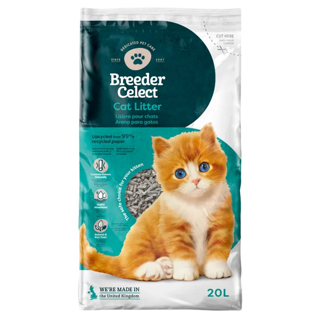Breeder Celect papírové stelivo pro kočky  - 20 l