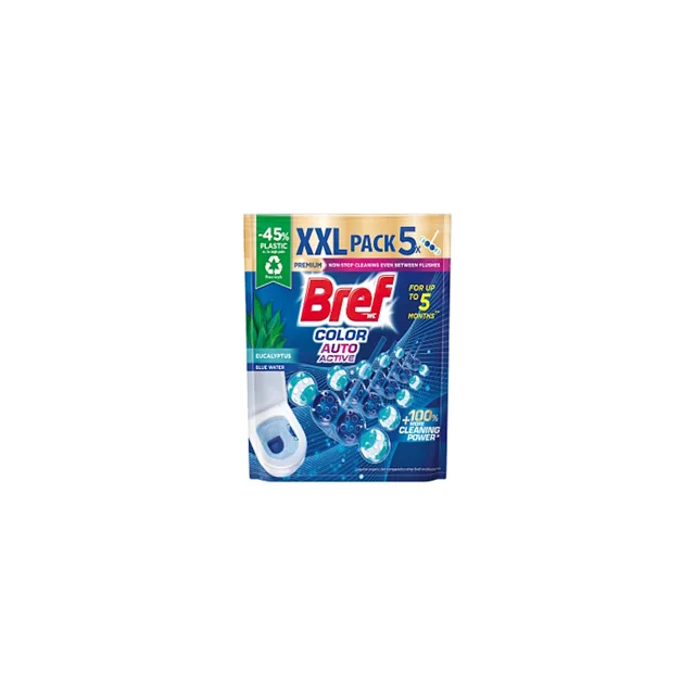 BREF Color Auto Aktive tuhý WC blok Eucalyptus 5 x 50 g