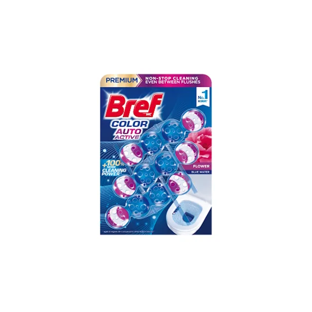 BREF Color Auto Aktive tuhý WC blok Flowers 3 x 50 g