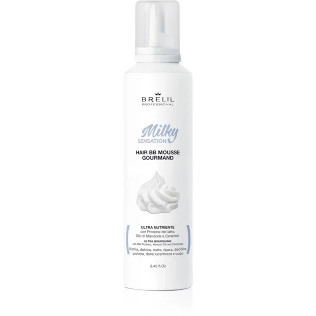 Brelil Professional Milky Sensation Hair BB Mousse hydratační pěna pro nepoddajné a krepatějící se vlasy 250 ml