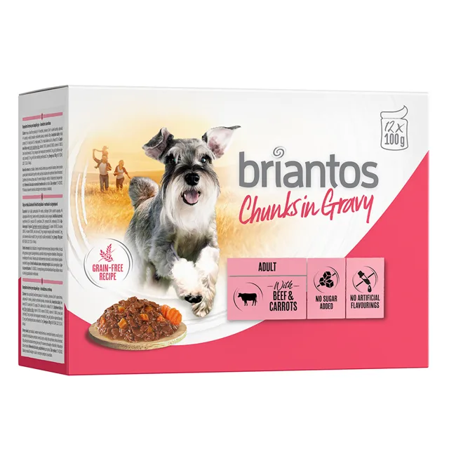 Briantos Chunks in Gravy 12 x 100 g - hovězí s mrkví