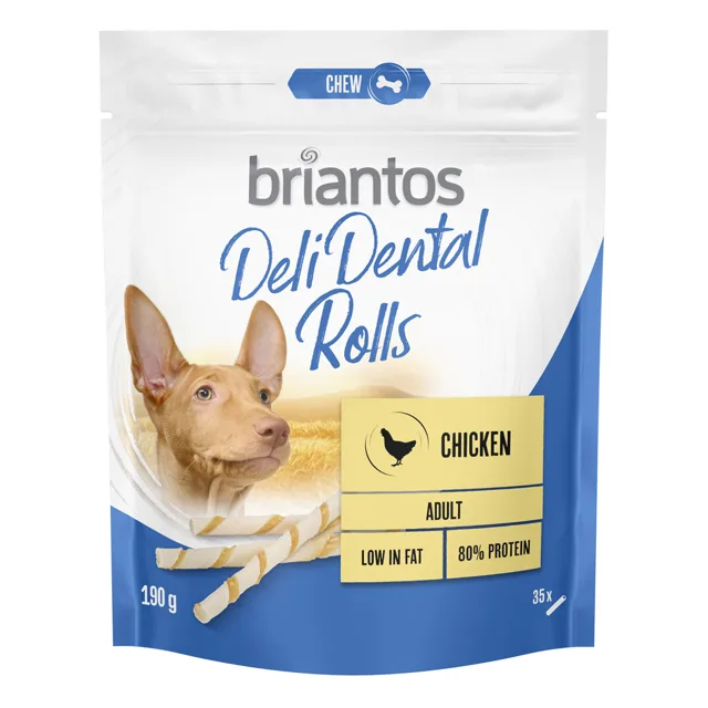 Briantos Deli Rolls Dental cca 12,7 cm ⌀ 1,7 cm pro psy - výhodné balení: 6 x 190 g