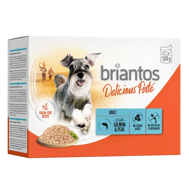 Briantos Delicious Paté 12 x 100 g - míchané balení (kuřecí, hovězí, losos)