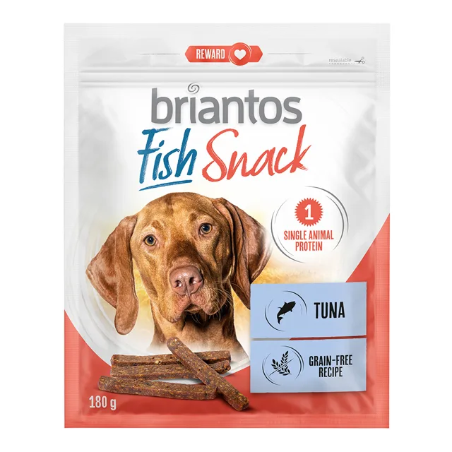 Briantos Fish Snacks, tuňák a losos, pro psy - tuňák (2 x 180 g)