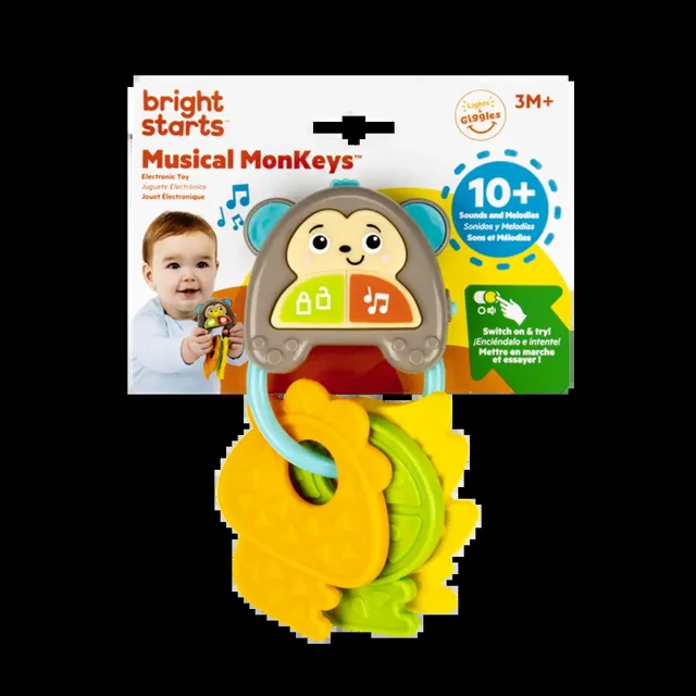 Bright Starts Hračka hudební klíče MonKeys 6m+