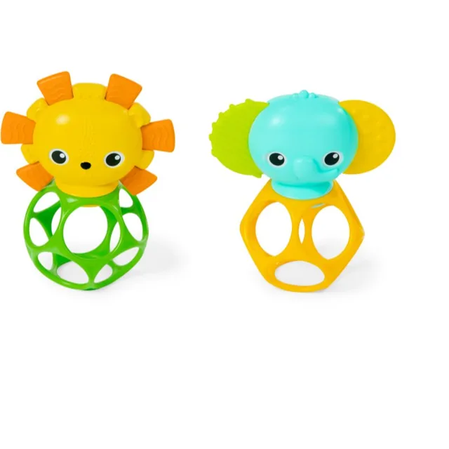 Bright Starts Soother Pals™ Easy-Grasp hračka s kousátkem 3 m+ 2 ks