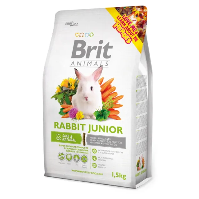 BRIT Animals rabbit junior complete krmivo pro králíky 1,5 kg