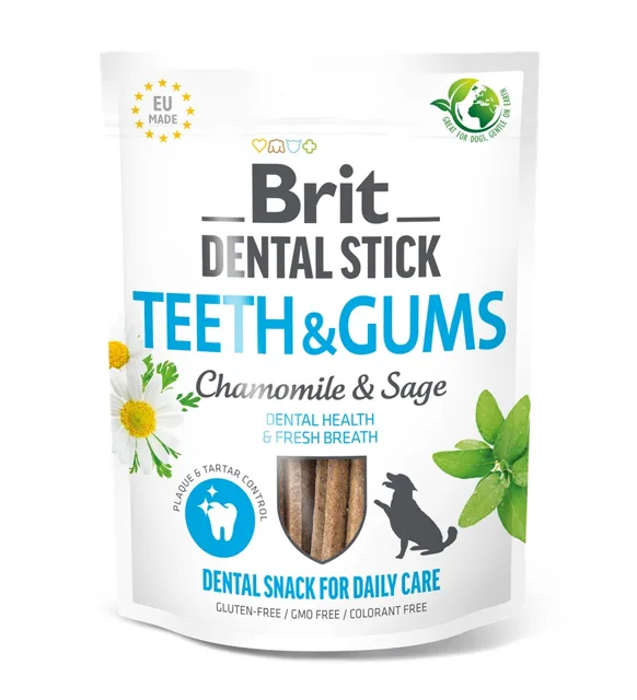 BRIT BRIT Dental Stick Teeth and Gums Chamomile&amp;Sage 251 g dentální pamlsek pro psy