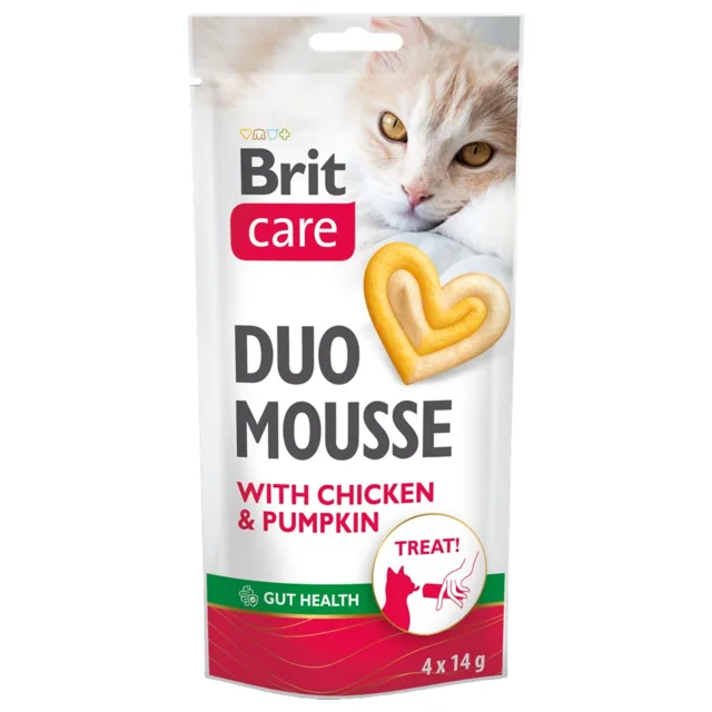 BRIT Care Cat Creamy Duo Mousse Chicken and Pumpkin 4x14 g krémová kuřecí a dýňová pochoutka pro kočky