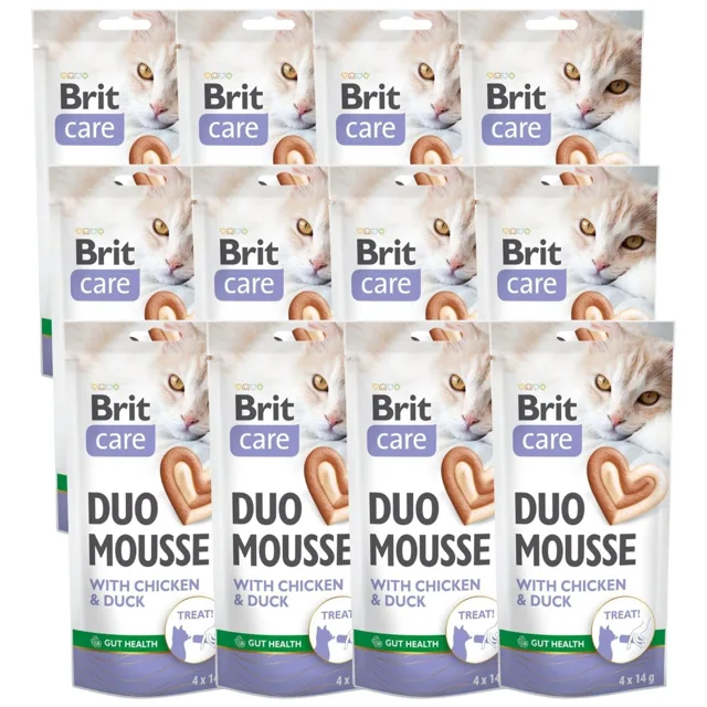 BRIT Care Cat Creamy Duo Mousse Kuře a kachna 48x14 g krémový pamlsek s kuřecím a kachním masem pro kočky