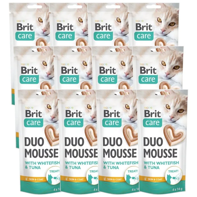BRIT Care Cat Creamy Duo Mousse Whitefish and Tuna 48x14 g krémový pamlsek s bílou rybou a tuňákem pro kočky