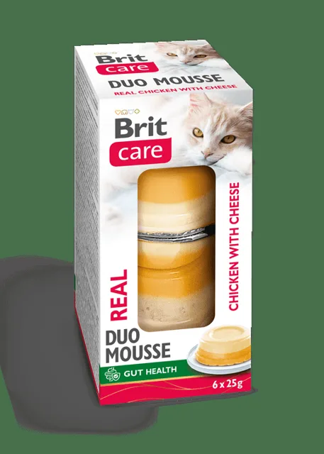 Brit Care Cat Double Layer Mousse Real Chicken and Chicken with Cheese 6 x 25 g