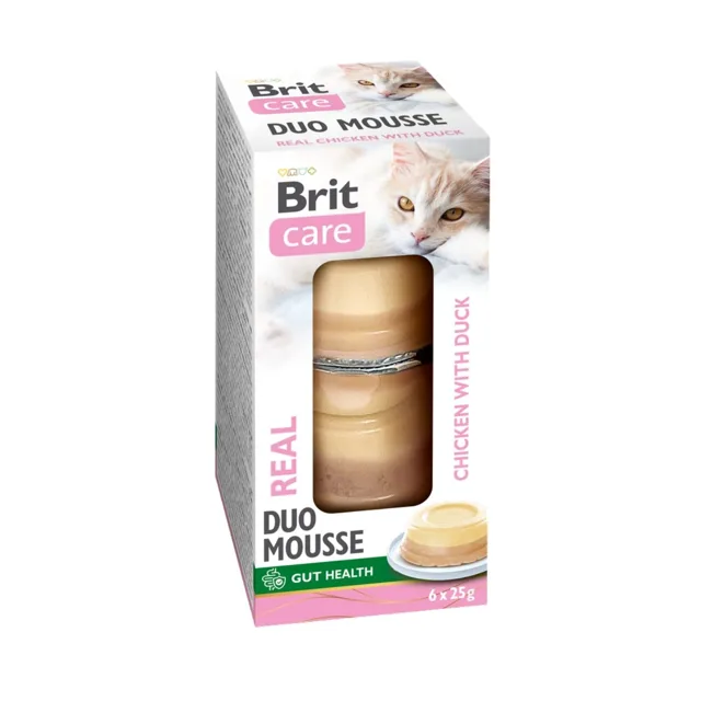BRIT Care Cat Double Layer Mousse Real Chicken with Duck 6x25 g kuřecí a kachní pěna pro kočky