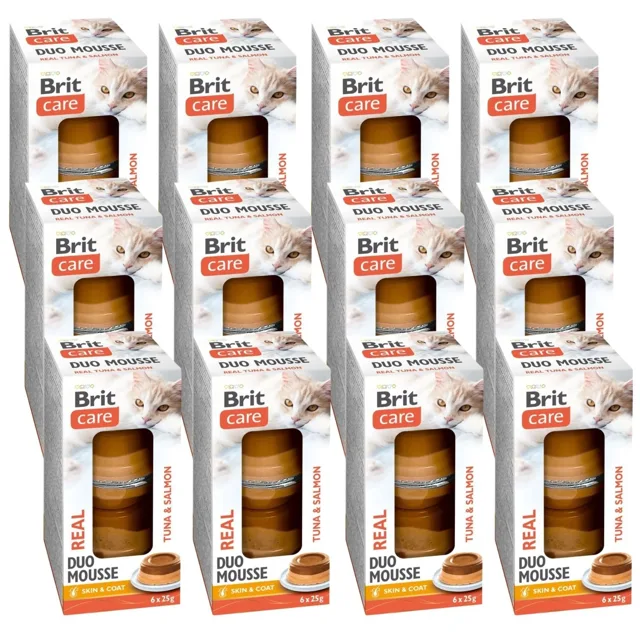 BRIT Care Cat Double Layer Mousse Real Tuna with Salmon 27x25 g pěna s tuňákem a lososem pro kočky